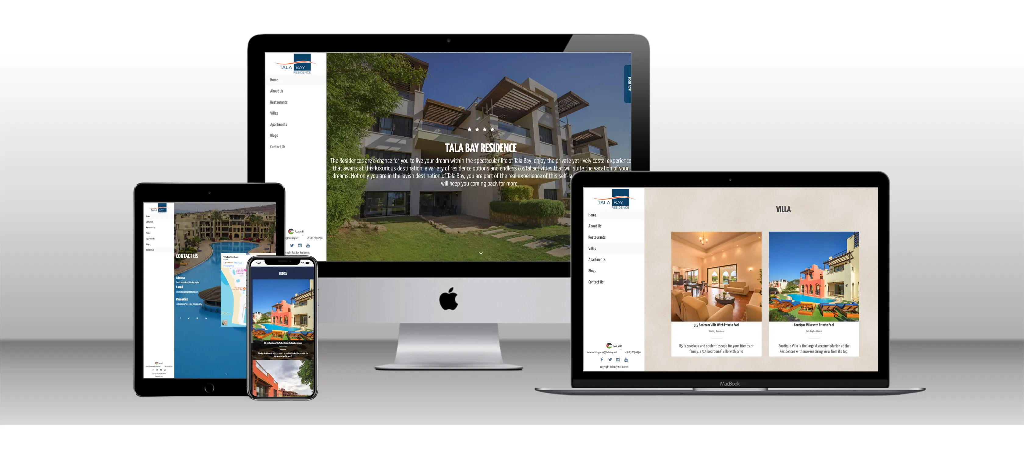 مشروع talabayresidence.com – منصة إلكترونية لعرض الوحدات السكنية في تالا بي العقبة من تنفيذ جيل تك